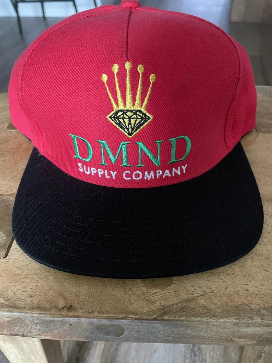 Diamond Supply CO DMND Crown Rolex Logo Black Red Embroidered Snapback Hat