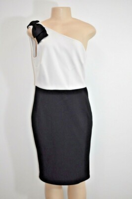 TED BAKER Black White One Shoulder Cocktail Dress Size Large On Sale | eBay TED BAKER Black White One Shoulder Cocktail Dress Size Large On Sale | eBay