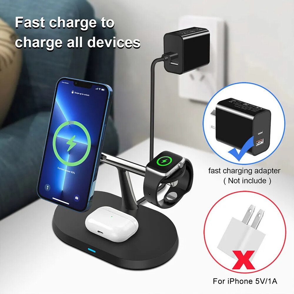 3 IN 1 Wireless Charging Station Charger Dock Stand For Apple Watch iPhone 16 15