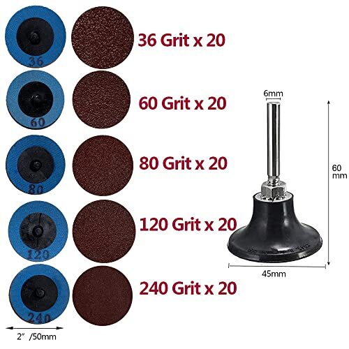 100pcs Roloc Quick Change Discs Set2 Inch Die Grinder Roloc Sanding Discs With 1 eBay