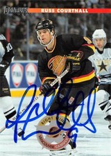Russ Courtnall autographed Hockey Card (Vancouver Canucks, SC) 1996 Donruss #194