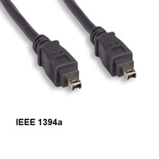 KNTK 15ft IEEE-1394a 4 to 4 Pin Cable Firewire 400Mbps iLINK DV PC Cord Black