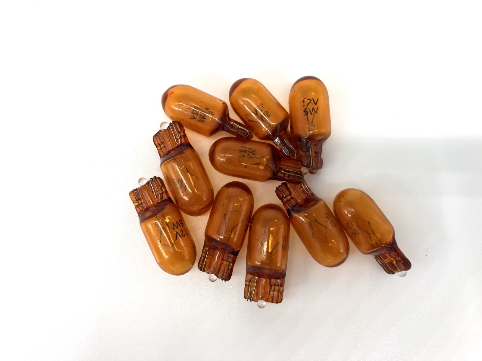 Lot of 10 Bulbs 194 168 T10 5W Amber Light Bulbs - USA Based Seller