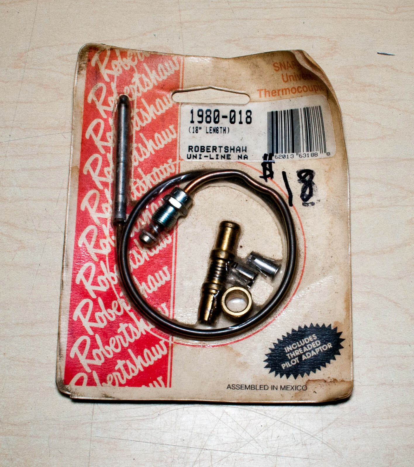 Robertshaw 1980-018 Snap Fit Universal Thermocouple 18