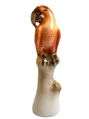 Miniature Herend Hungary Handpainted Bird Figurine #5008/C   Parrot on Branch 