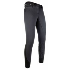 HKM Winter Softshell Silicone Full Seat Riding Breeches .- Black