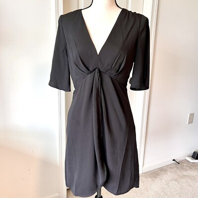 LULU'S Deep-V Twist Front Open Sleeve A-Line DressSZ. Small | eBay