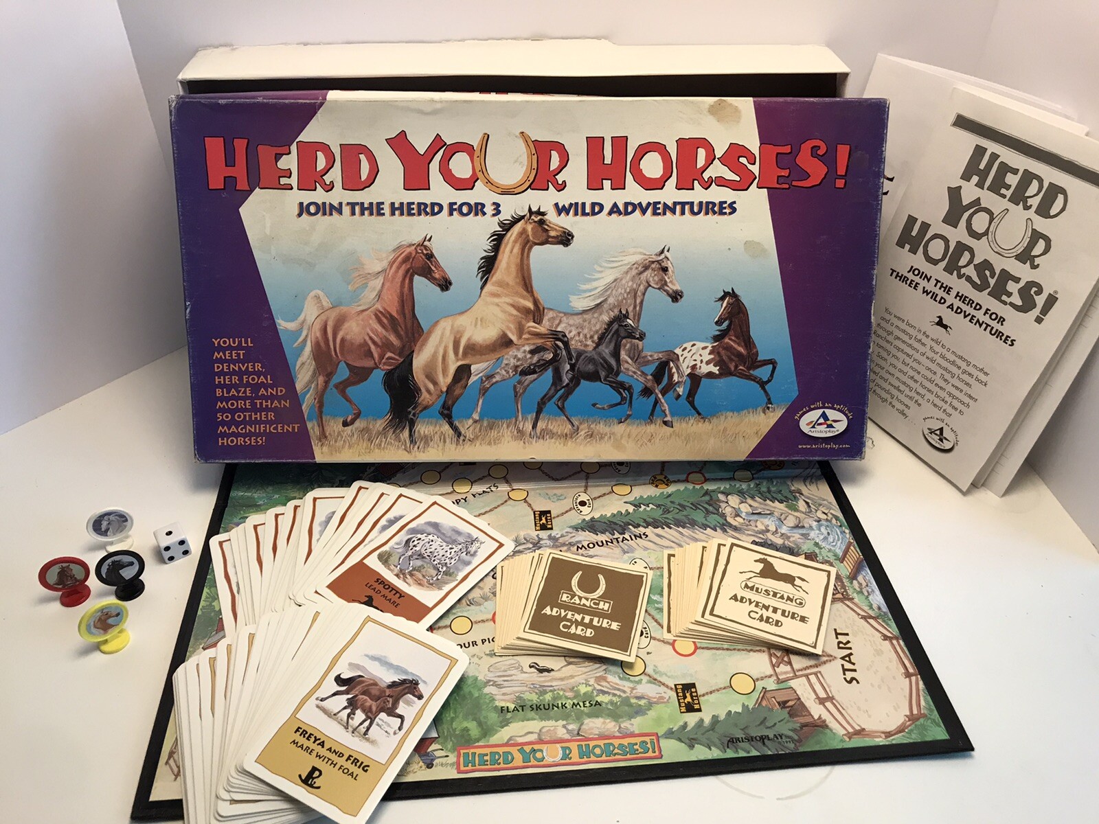 Herd Your Horses! Horse Themed Board Game Complete 2002 Aristaplay 1 ...