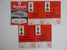 ARSENAL HOME PROGRAMMES | 1961 1967 1968 1969 1971 1975 1977 1978 1979 1980