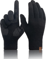 Merino Wool Winter Gloves: Touch Screen Knitted Gloves Warm Thin Non-slip Glove