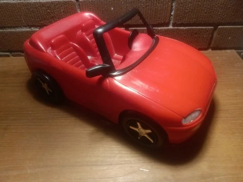 Vintage 1996 Barbie Hot Drivin' Red Convertible Sports Car No Seat Belt