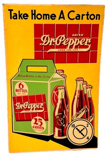 Original Dr Pepper Soda Home Carton Advertising Cardboard Store Sign Vtg Rare