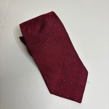 Brooks Brothers Makers Silk Tie Burgundy Yellow Paisley Dot Pattern Handmade USA