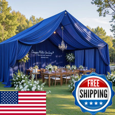Party Village 10Ftx40Ft Royal Blue Ceiling Curtain For Wedding Parties 2 Panels