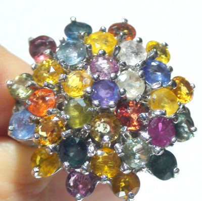 GROSS! 60,17ct! NATUR AAA TOP AUSGEFALLENER SAPHIR 925 S, SILBER RING, GRÖSSE 9,0