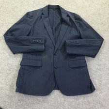 J Crew Ludlow Blazer Mens 38R Blue Check Linen Two Button Sport Coat Jacket