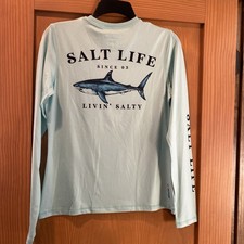 Salt Life Women s L/S Shark Livin Salty SLX Performance Shirt NWT Size S