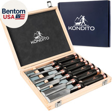 Professional Wood Chisel Set – Complete Chisel Kit with 6 CRV60 Steel Blades (6–