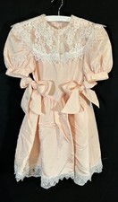 Vintage Jessica McClintock Girls Elegant Pastel Floral Dress Size 7 Lace Collar
