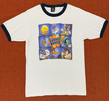 Vintage GUC Warner Bros Women's The Looney Bunch White T-Shirt Made In USA SZ M