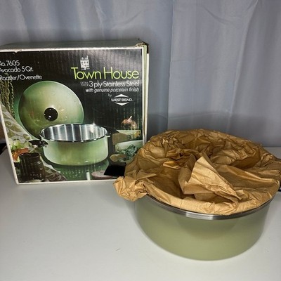 Vintage New NIB West Bend Town House Green 5 Qt. Roaster/Ovenette Cookware