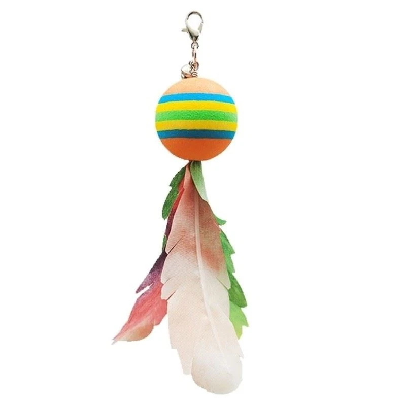 Colorful Cats Feathered Toy Cats Sphere Feathered Teaser Head