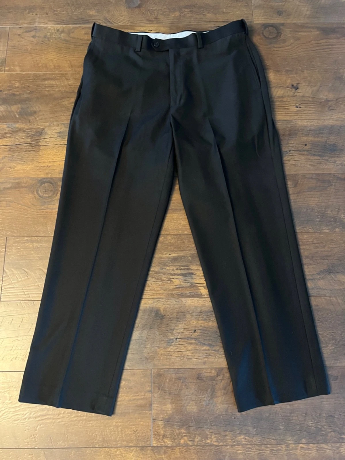 Roundtree & Yorke Men's Black Slacks - Flat Front - 36x29