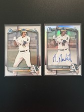 NATE NANKIL 2025 BOWMAN CHROME REFRACTOR 1ST ROOKIE AUTO /499 + Base 1st Bowman