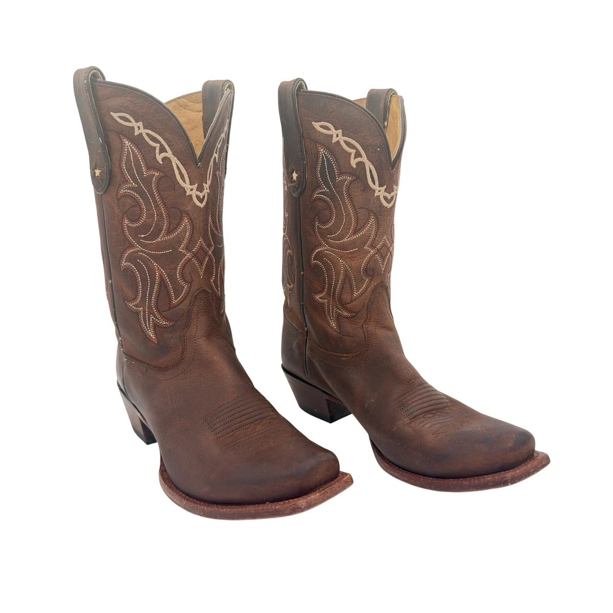 Tony Lama\'s Cowboy Boots size 12 vintage brown leather \