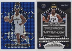 2023-24 Panini Mosaic Blue Mosaic Prizm /199 Zion Williamson #32
