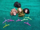 3 Vintage Barbie Doll Friends Heads,  Skipper Francie hangers