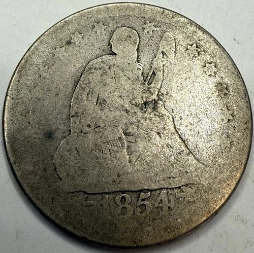 1854 With Arrows Seated Liberty Silver Quarter Exact Coin Imaged #SL312