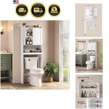 Over the Toilet Storage Cabinet, Doors, Adjustable Shelves, 24.6''W