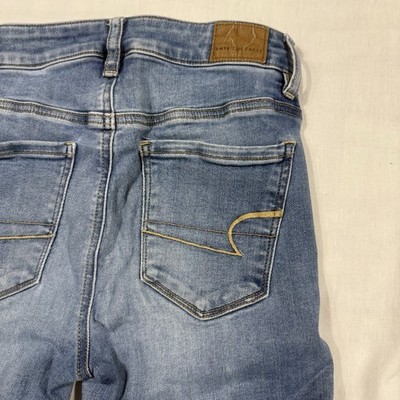 American Eagle Womens Jeans Size 2 Mid-Rise Jegging Next Level Stretch Distress
