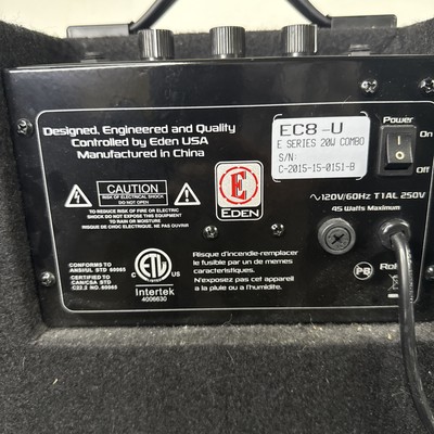 Eden EC8 Bass Combo Amplifier E Series 20W EC8-U Tested Working