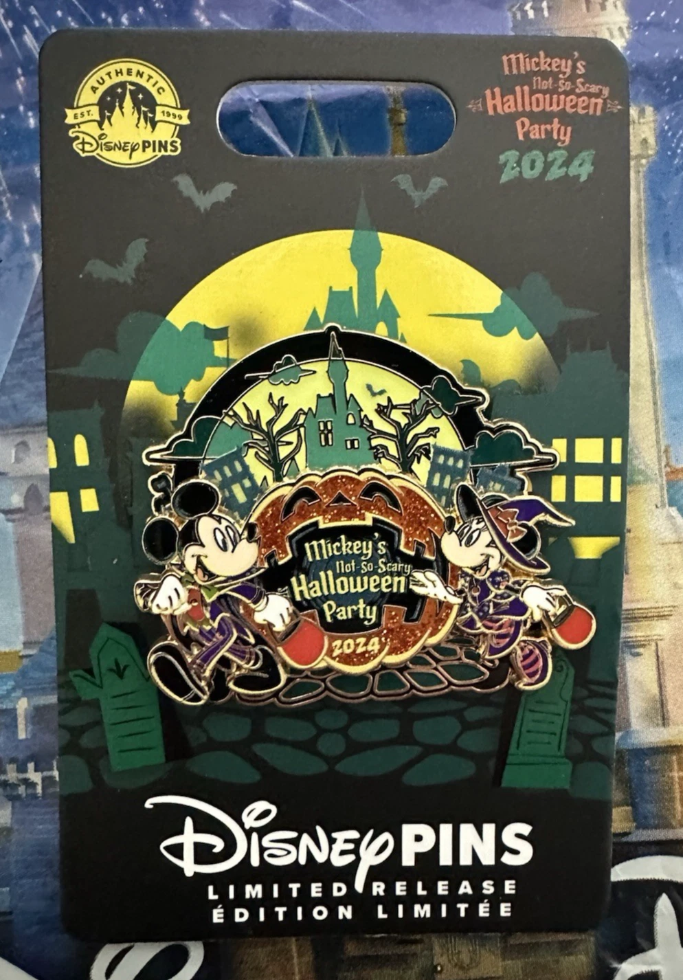 Disney Mickey's Not So Scary Halloween Party 2024 Mickey Minnie LR Pin NEW