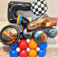 34 Stck. Hot Wheels Motiv Junge Geburtstag Party Blaze Racing Flamme Autos Ballon Set UK