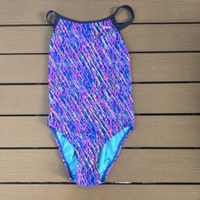 TYR Women's Electro Blue/multicolor Diamondfit Swimsuit Sz 28 New Sample