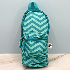 Yoobi Pencil Case Pouch Organizer Zipper Attaches to Notebook Chevron Teal Blue