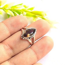 Natural Smoky Quartz Ring 925 Sterling Silver Handmade Dainty Jewelry All Sizes