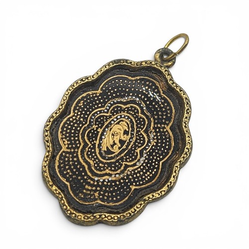 Damascene Spain Dragon Pendant Toledo Love Enamel Gold Gilt Spanish Necklace