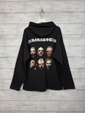 Vintage Rammstein Band Rare Hoodie Sweatshirt Over Print Big Logo Face Pattern