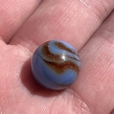 Christensen Agate Company Vintage Marble 16.5 mm Blue/ Orange Flame Marble