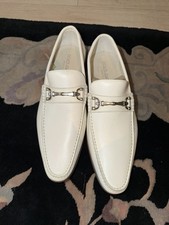 Dolce & Gabbana white leather horsebit loafers/driving loafers 9.5 made in italy