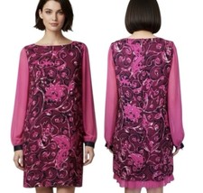 Tory Burch Dorrance Wool And Silk Long Sleeve Shift Mini Dress Size 6