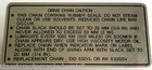 SUZUKI GS1000 GS1000S CHAIN CAUTION WARNING DECAL LABEL