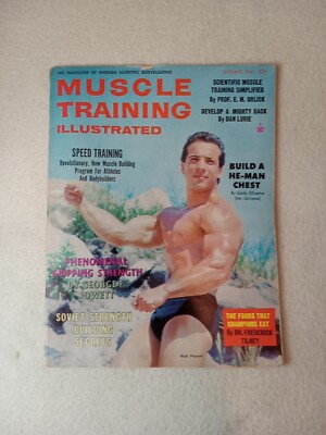 Nicholas Perrotti MUSCLE TRAINING ILLUSTRATED magazine NICK PERROTTI on cover, Jan 1966 ...