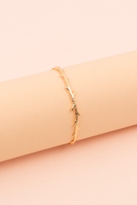 Ast Figur Minimal Armreif Armband Gold Damen 