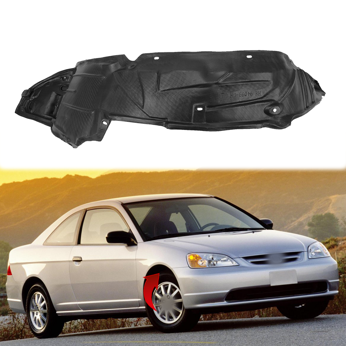 Front Passenger Side Splash Shield For Honda Civic 2004 2005