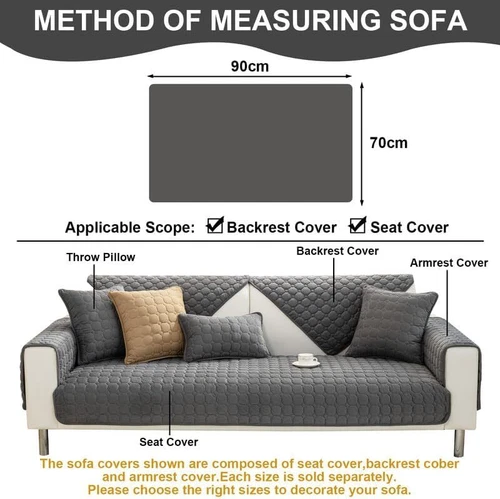 Verdicker Sofabezug Plüsch Sofakissen Karo rutschfest Sofabezug Sofa Handtuch USA - Bild 13 von 46